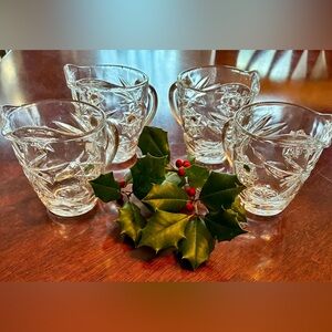 ❤️Set of Four Anchor Hocking Cut-Glass Creamer Pitchers✨